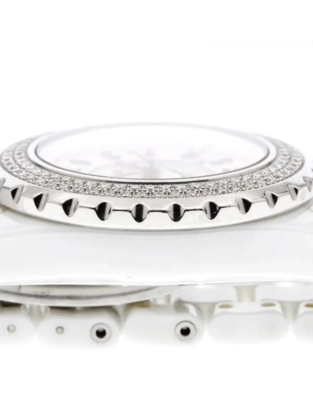 CHANEL J12 H0967 Diamond Bezel White Ceramic Quartz Ladies Watch